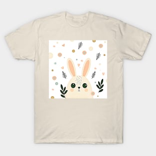 cute easter bunny, Scandinavian graphic style, pastel colors, vintage T-Shirt